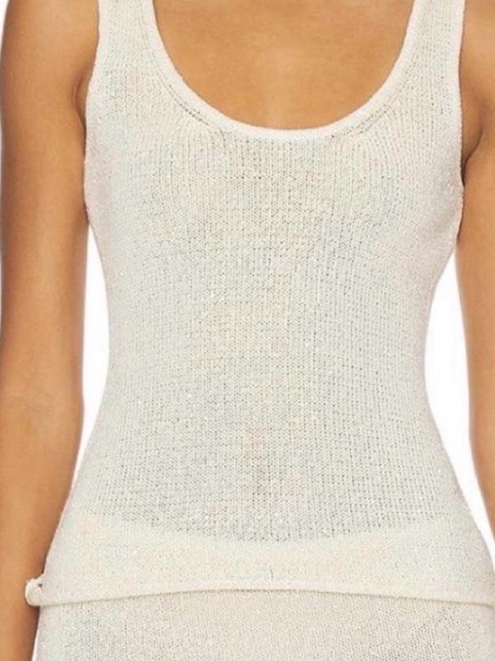 Classic Women's Knit Tank Top in Cream